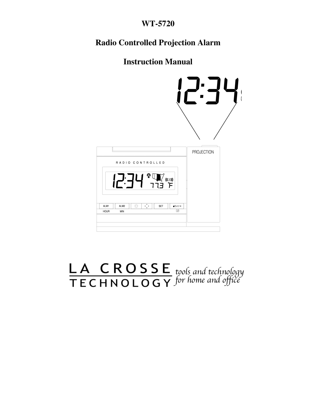 La Crosse Technology instruction manual WT-5720 Radio Controlled Projection Alarm 