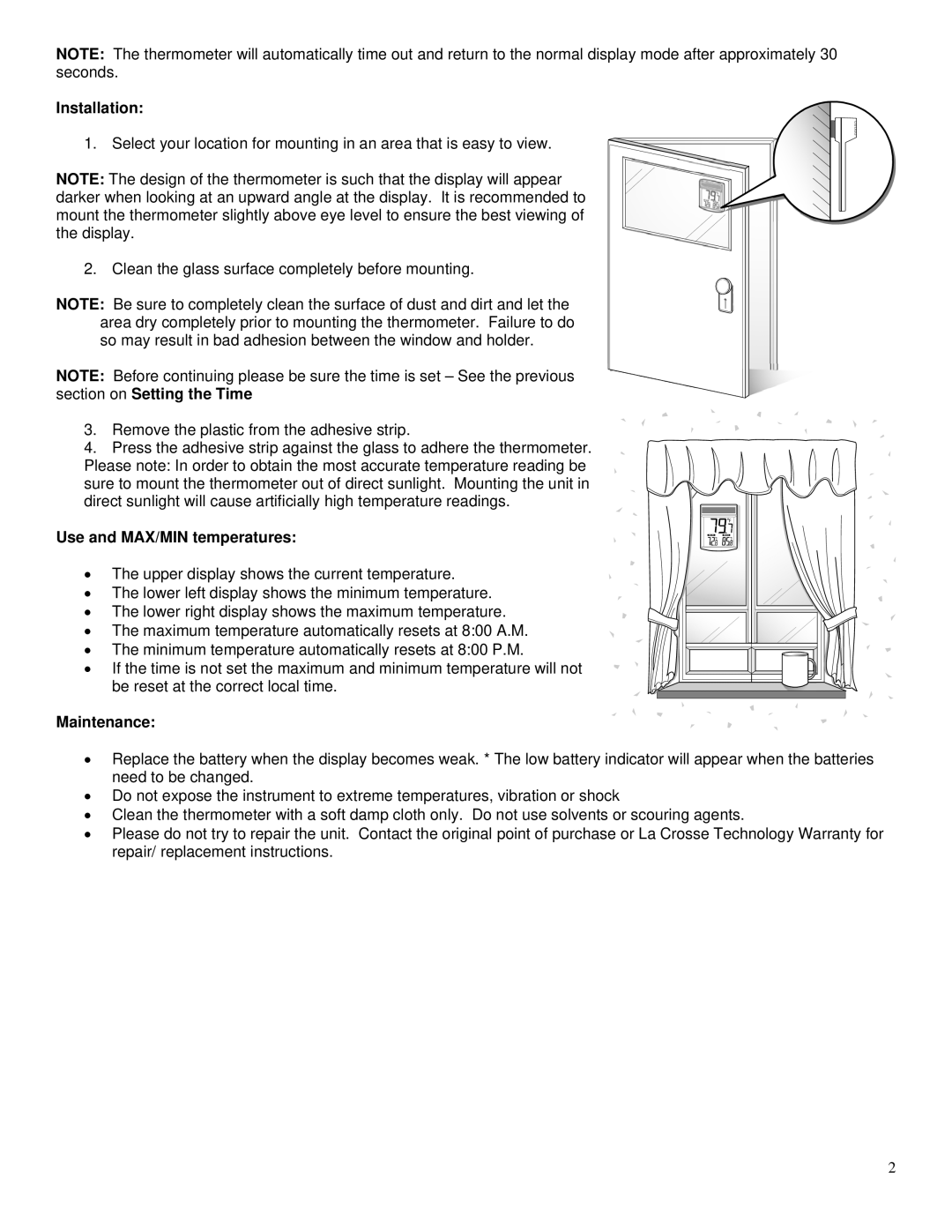 La Crosse Technology WT-62U specifications Installation 