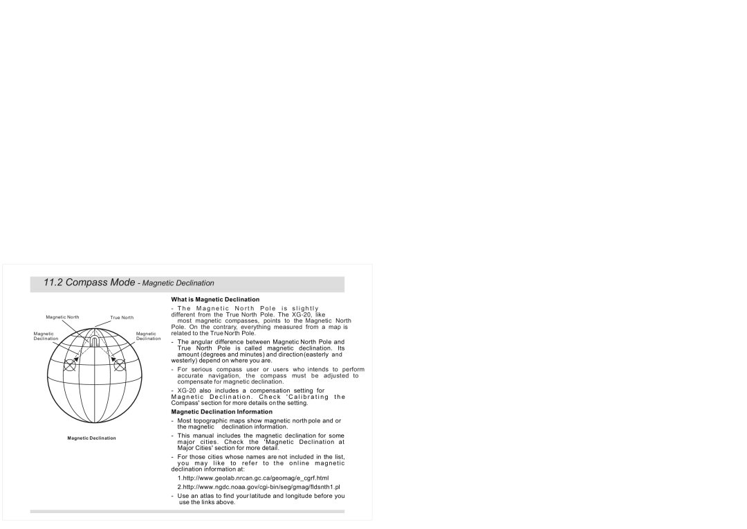 La Crosse Technology XG-20 instruction manual Compass Mode Magnetic Declination, What is Magnetic Declination 