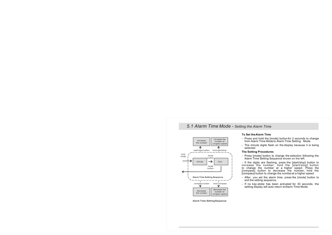 La Crosse Technology XG-20 instruction manual Alarm Time Mode, Setting the Alarm Time, To Set the Alarm Time 