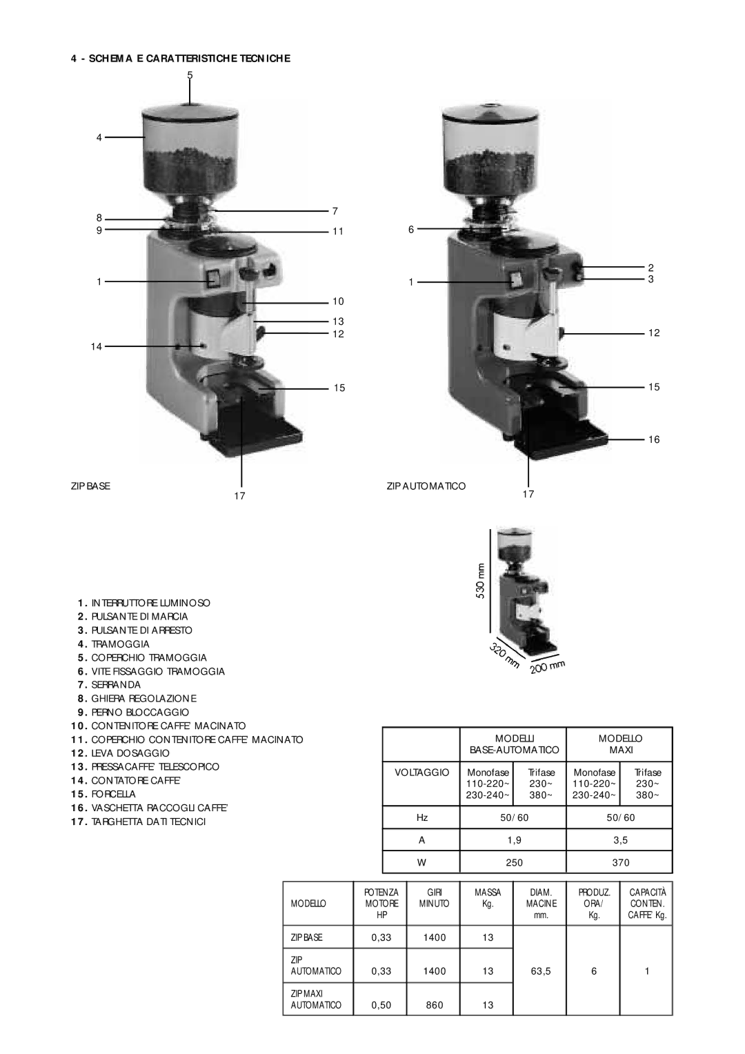 La Pavoni 790800155 Leva Dosaggio, Maxi, PRESSACAFFE’ Telescopico, Contatore CAFFE’, Forcella, Vaschetta Raccogli CAFFE’ 