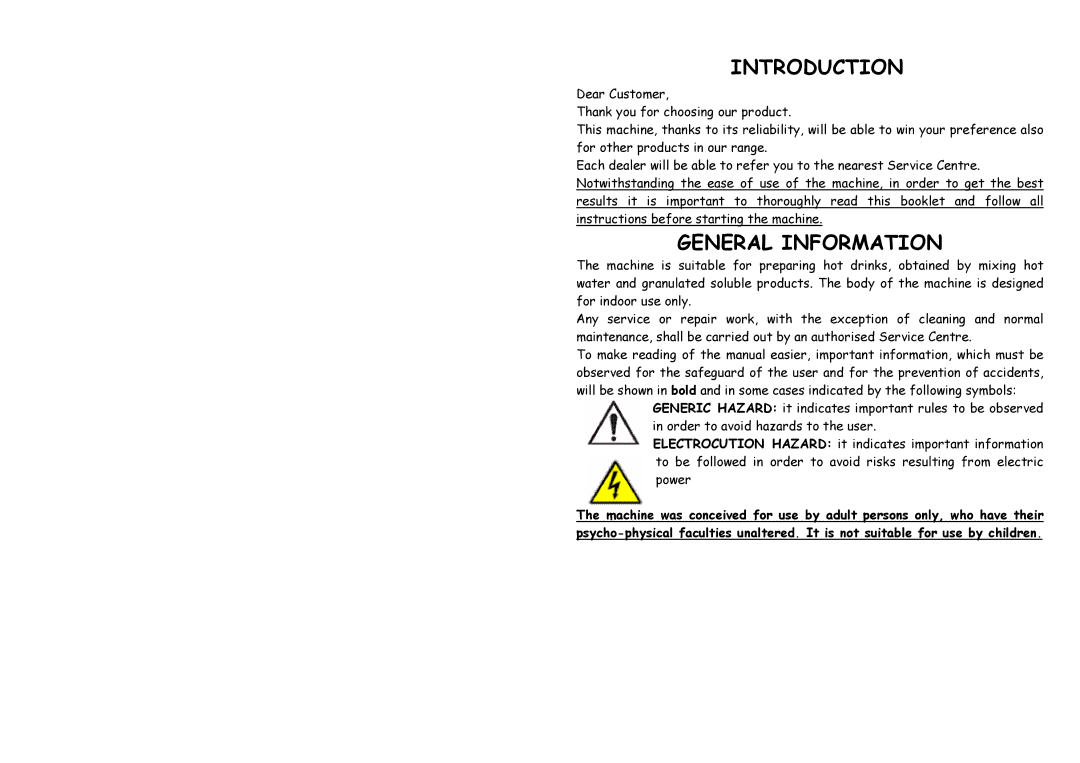 La Pavoni P09, P06, P03 manual Introduction, General Information 