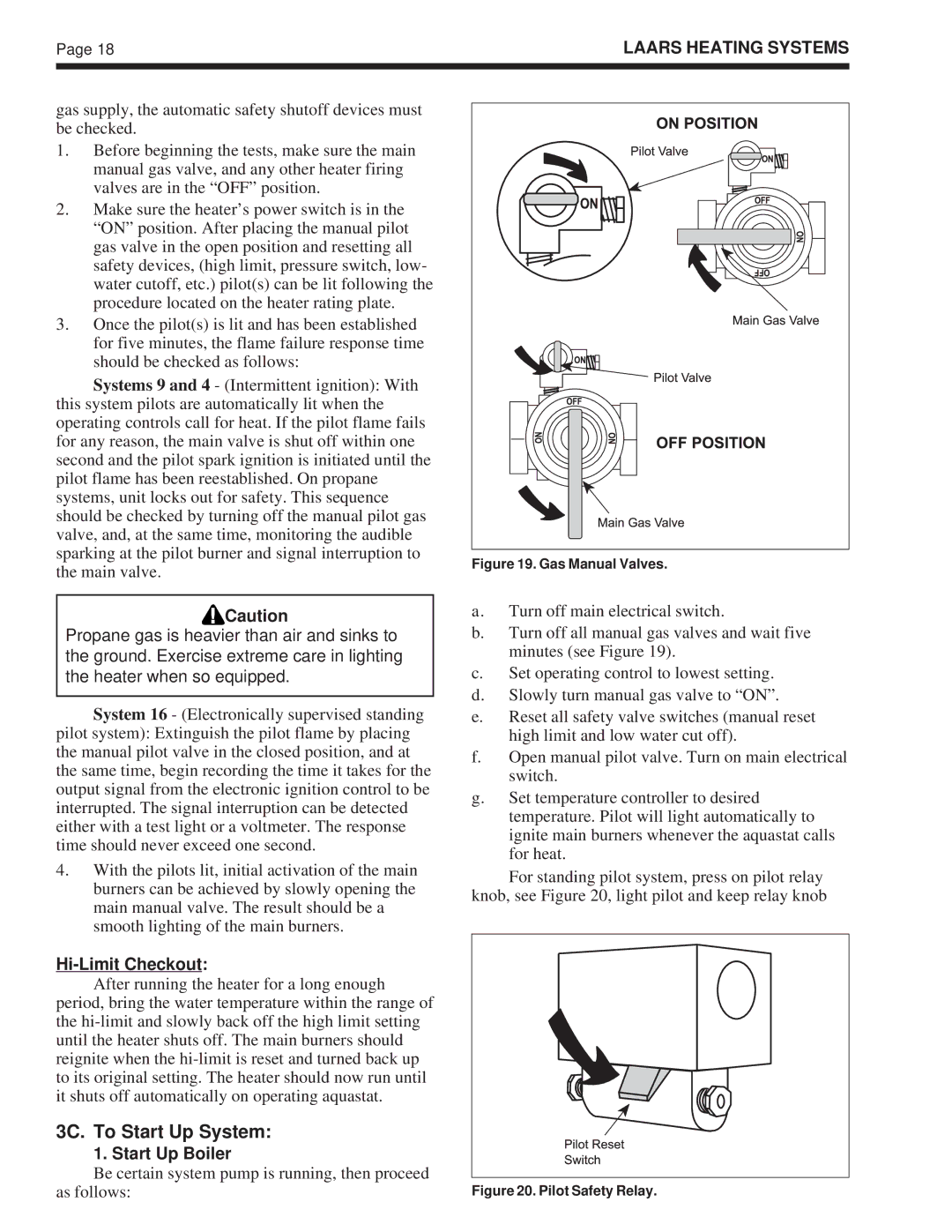 Laarsen Associates PW, IW, VW warranty 3C. To Start Up System, Hi-Limit Checkout 