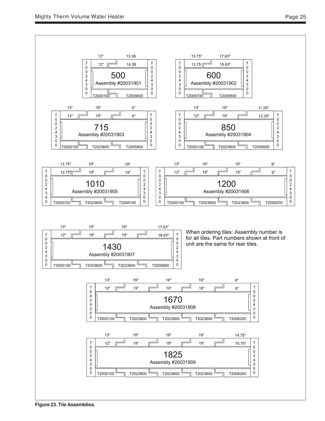 Laarsen Associates IW, PW, VW warranty Tile Assemblies 