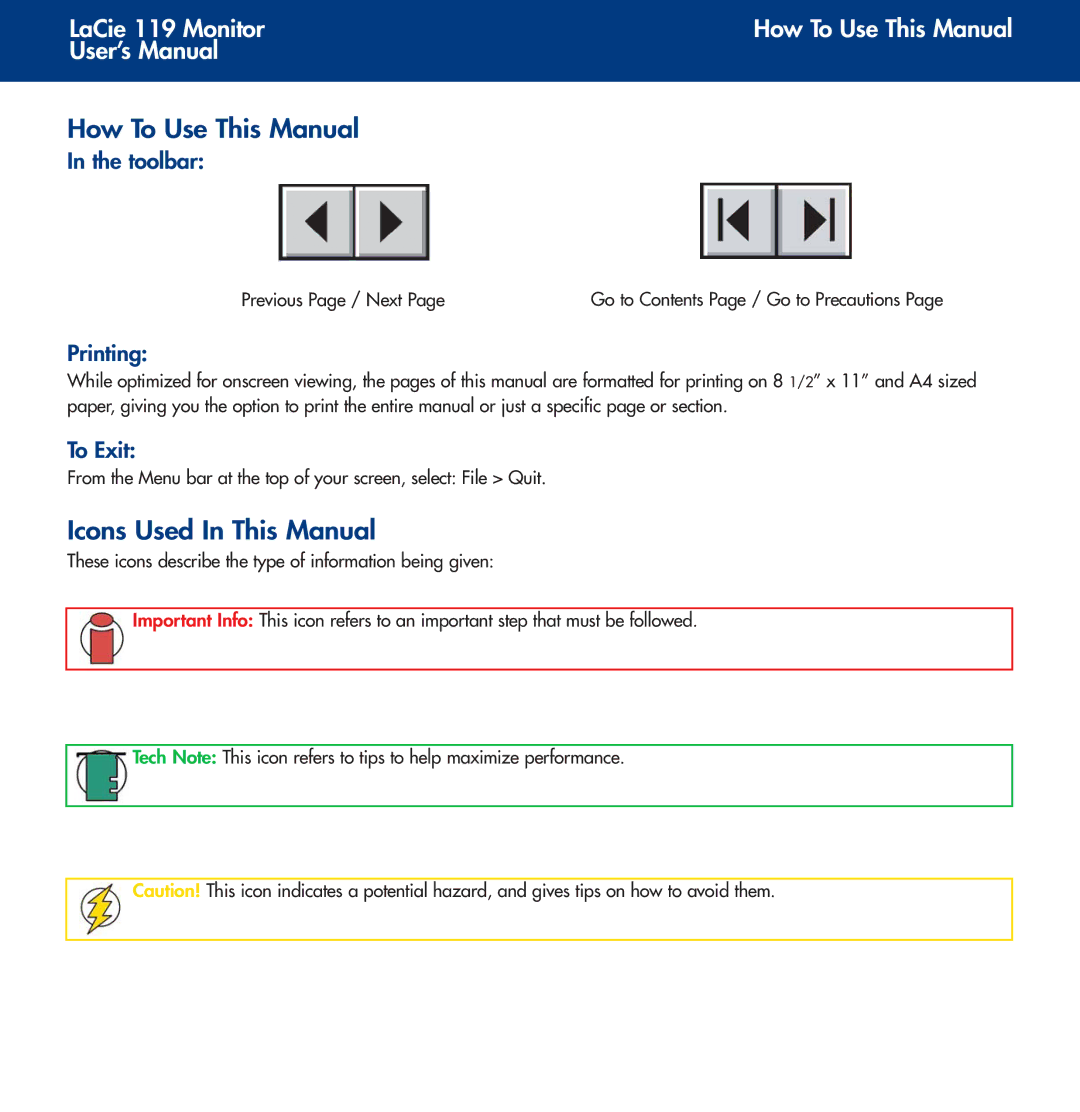 LaCie 119 user manual How To Use This Manual 