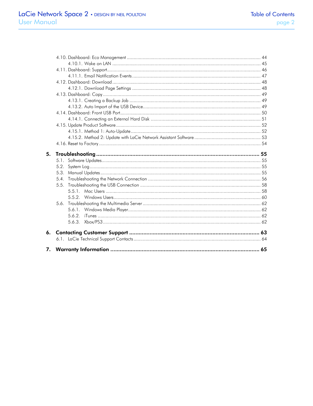 LaCie 2 user manual Troubleshooting, LaCie Technical Support Contacts 