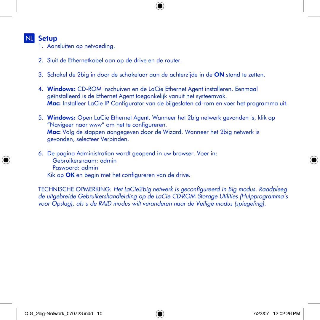 LaCie 2big network manual NL Setup 