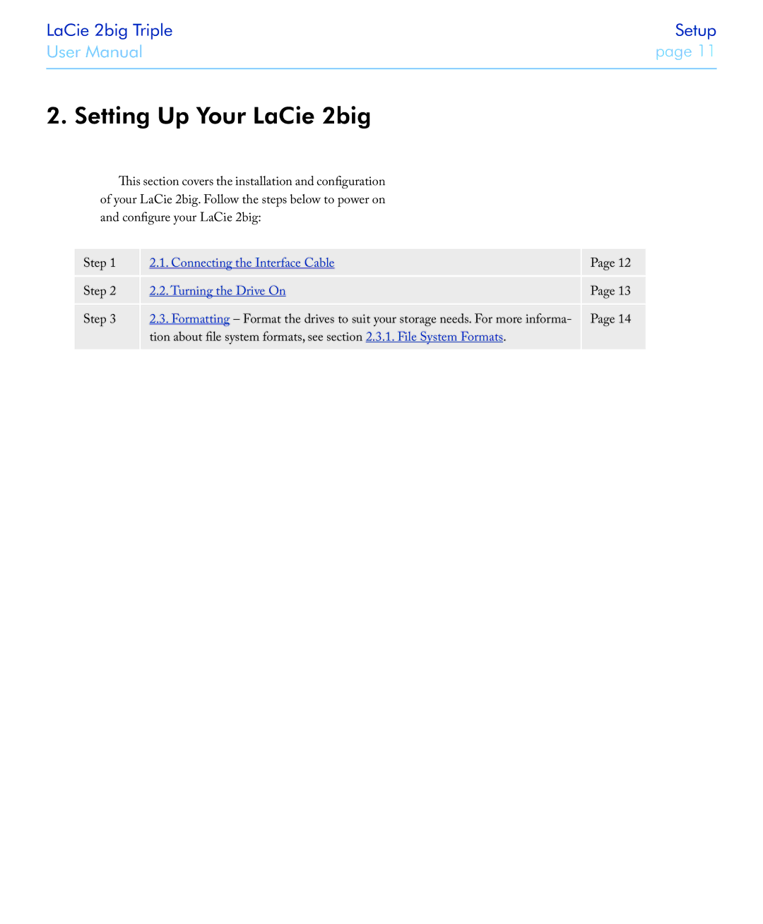 LaCie 2big triple manual Setting Up Your LaCie 2big, Turning the Drive On 