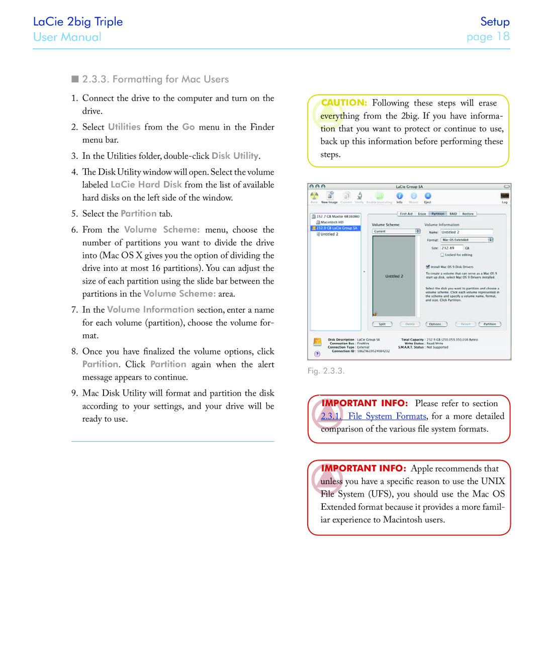 LaCie 2big triple manual Formatting for Mac Users 