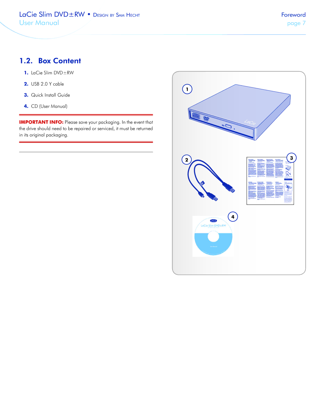 LaCie 301910 user manual Box Content 