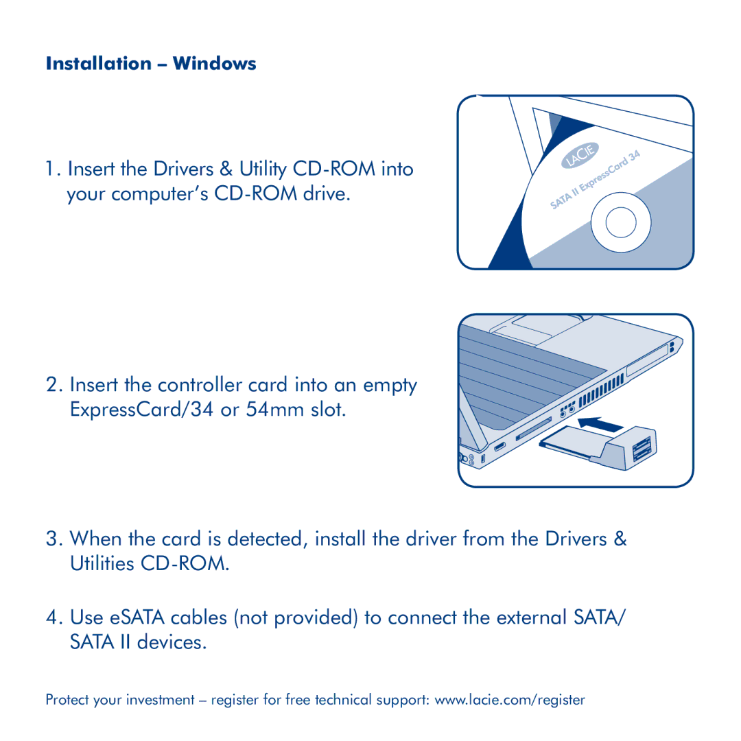 LaCie 34 manual Installation Windows 