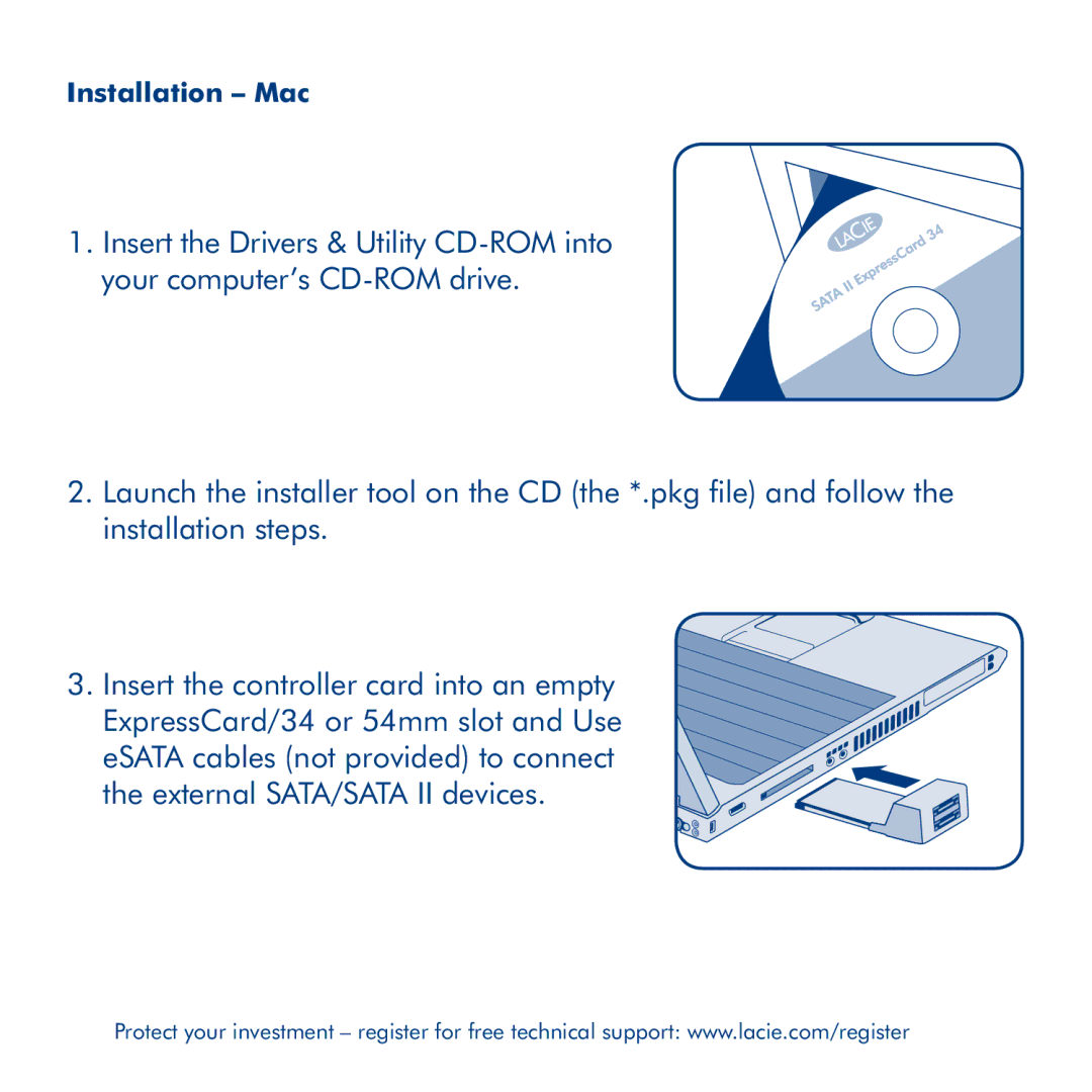 LaCie 34 manual Installation Mac 