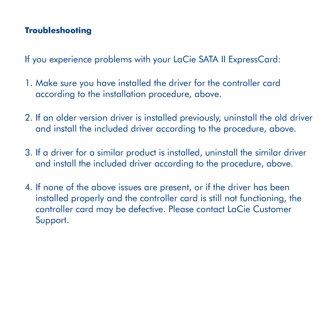 LaCie 34 manual Troubleshooting 