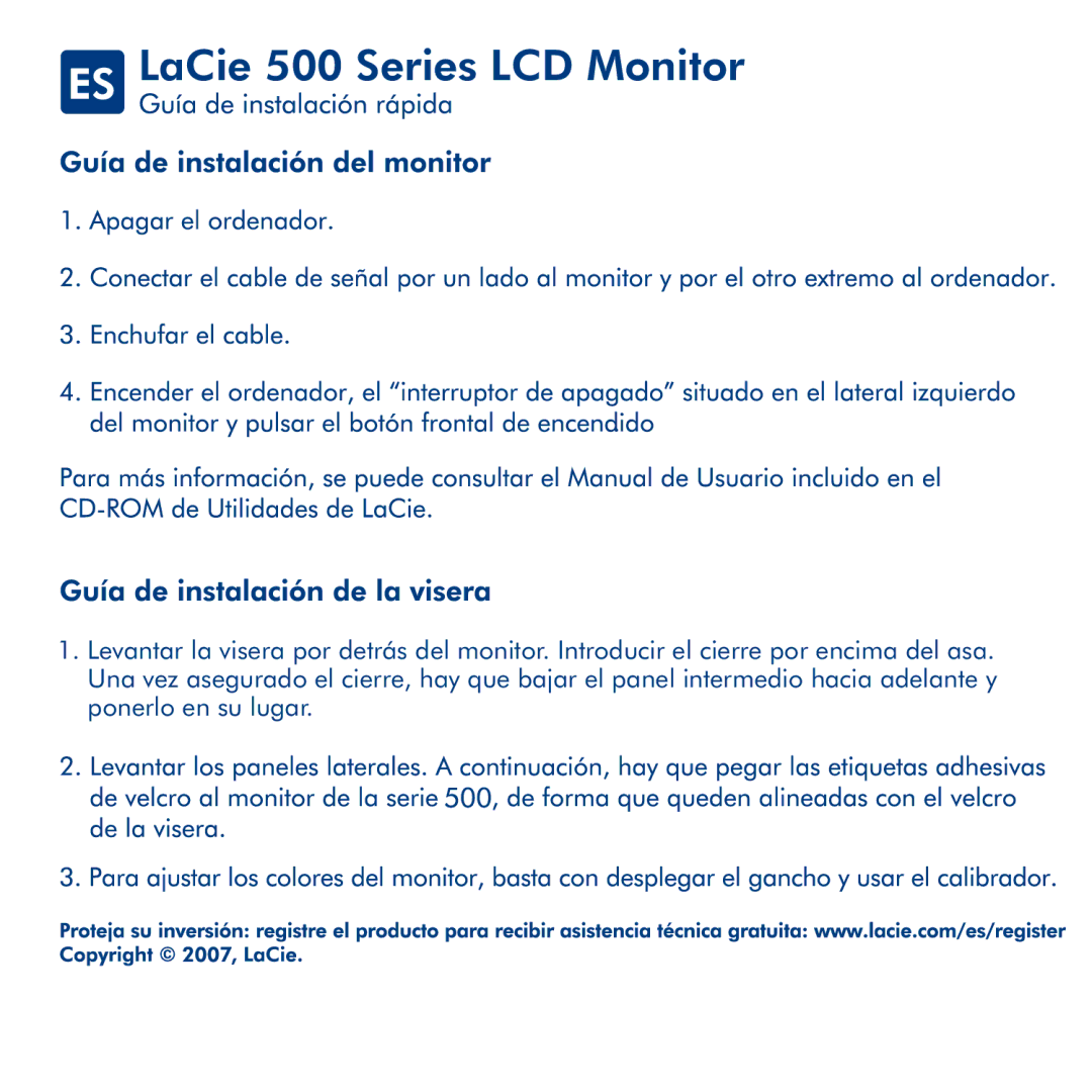 LaCie manual LaCie 500 Series LCD Monitor 