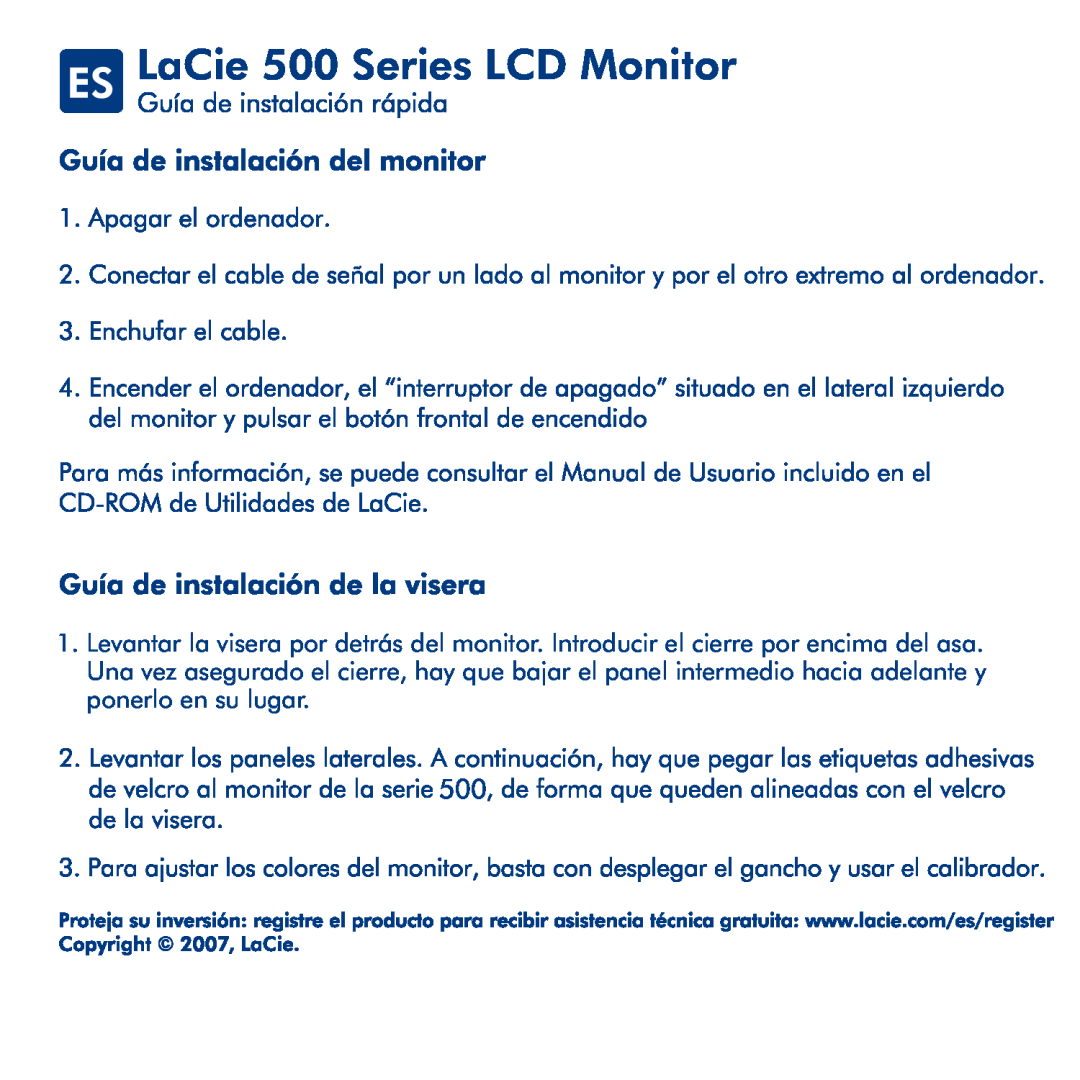 LaCie manual LaCie 500 Series LCD Monitor 