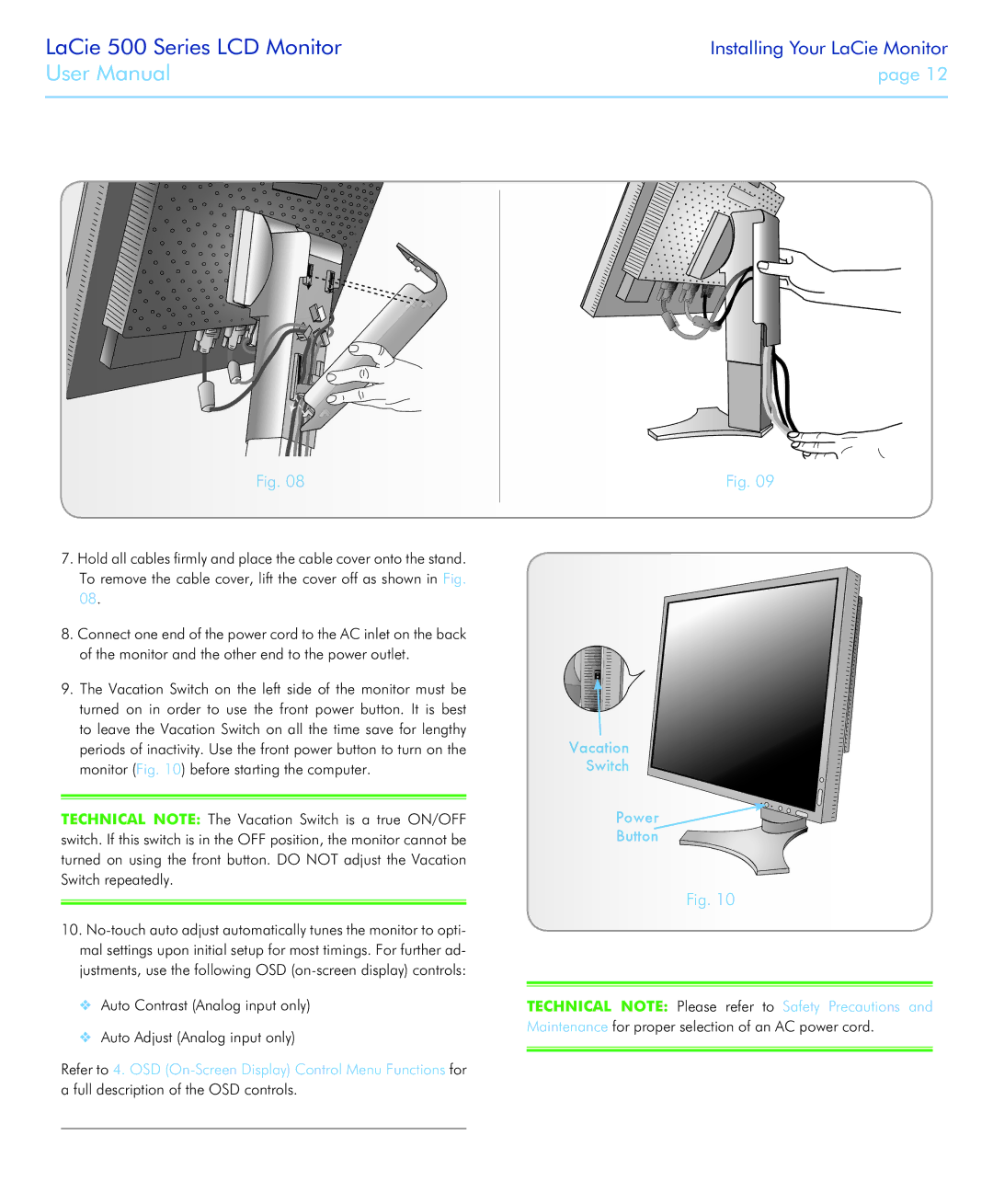 LaCie 526 user manual LaCie 500 Series LCD Monitor 