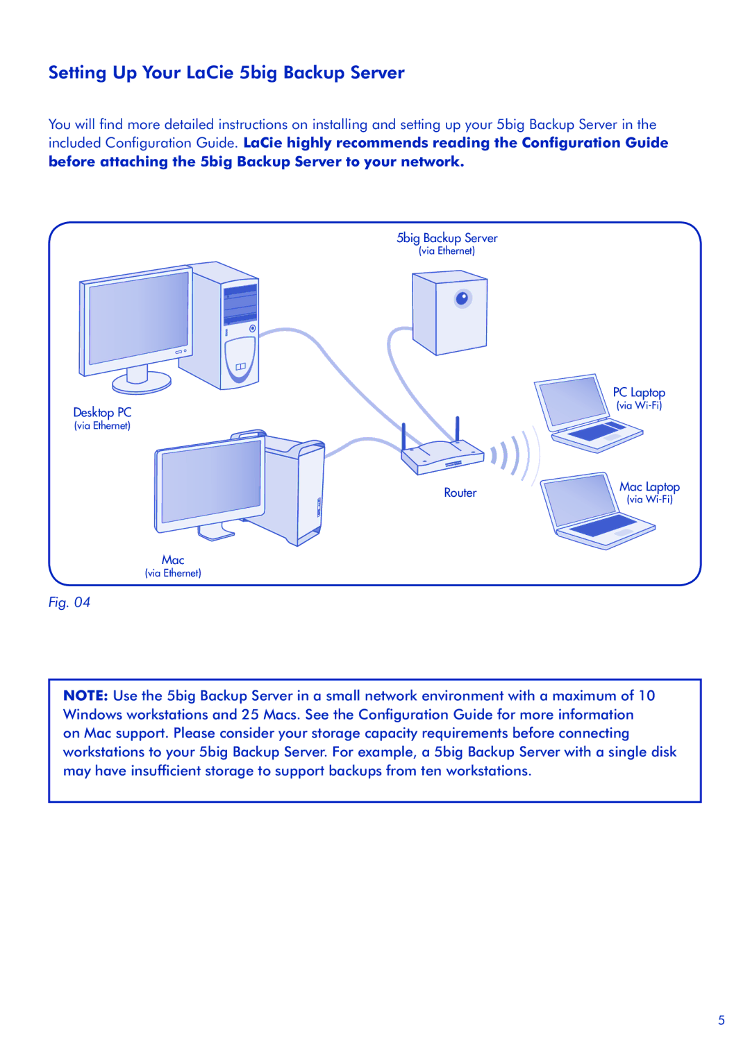 LaCie quick start Setting Up Your LaCie 5big Backup Server 