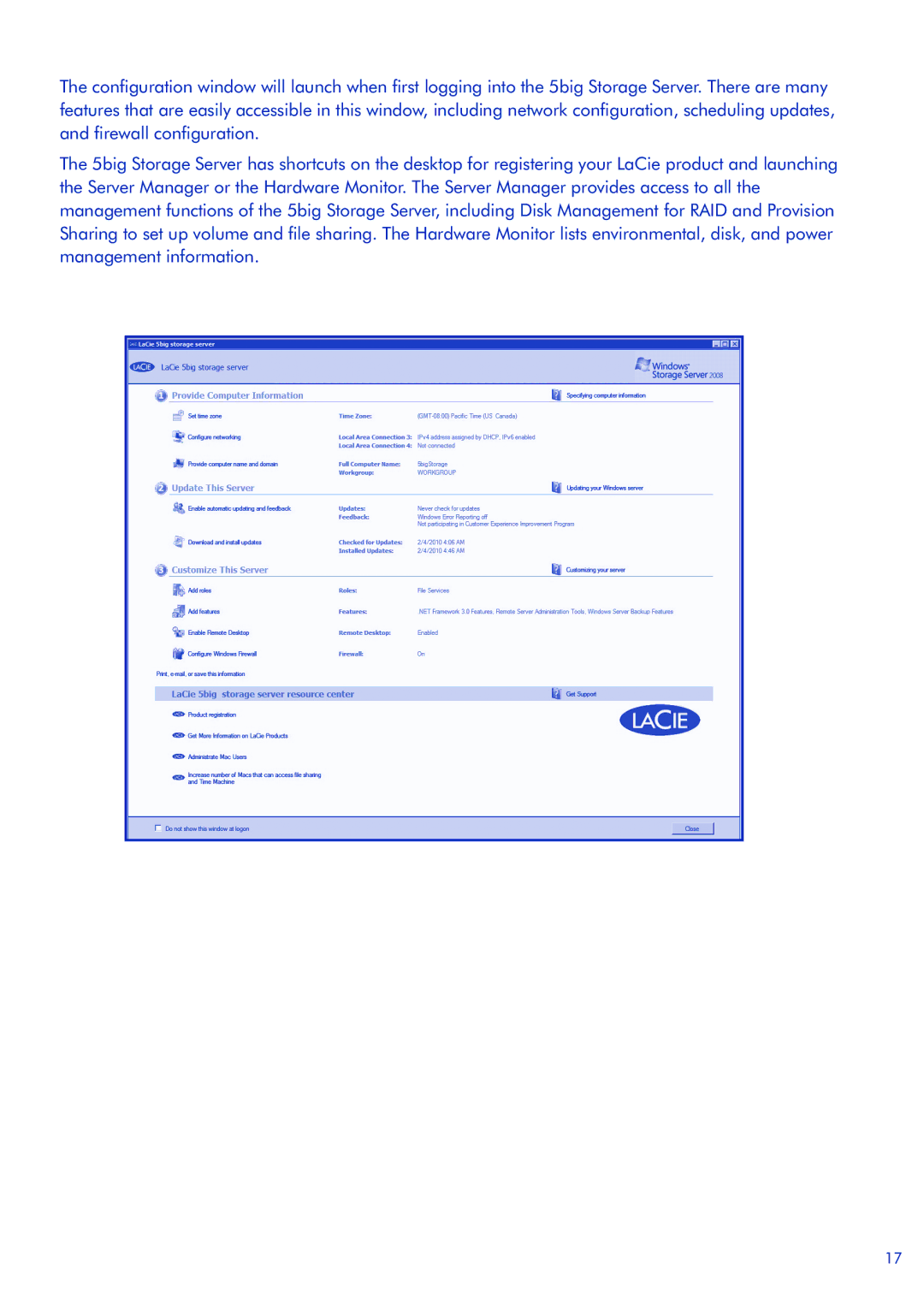 LaCie 5big Storage Server quick start 