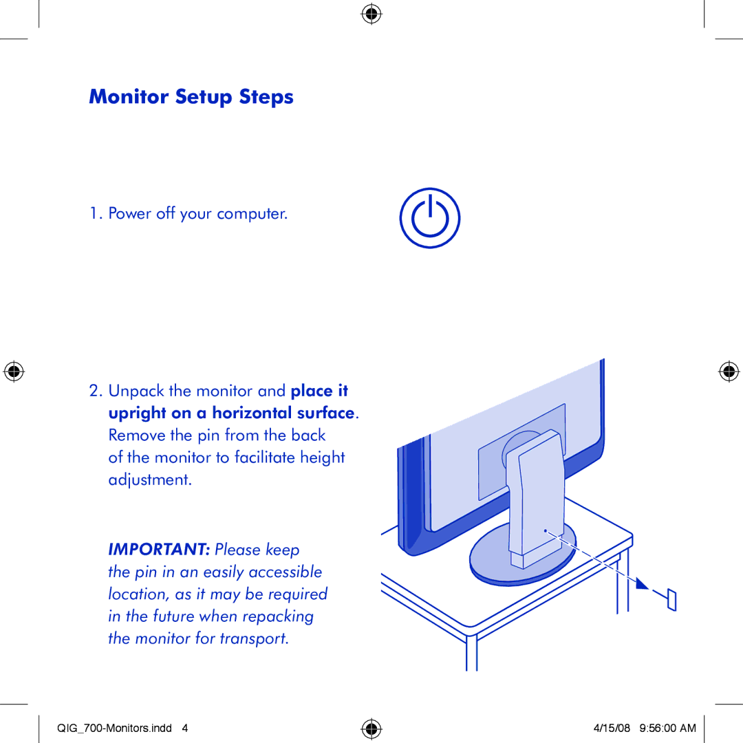 LaCie 700 manual Monitor Setup Steps 