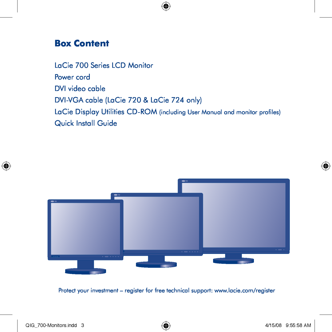 LaCie manual QIG700-Monitors.indd, 4/15/08 95558 AM, LED backlight 