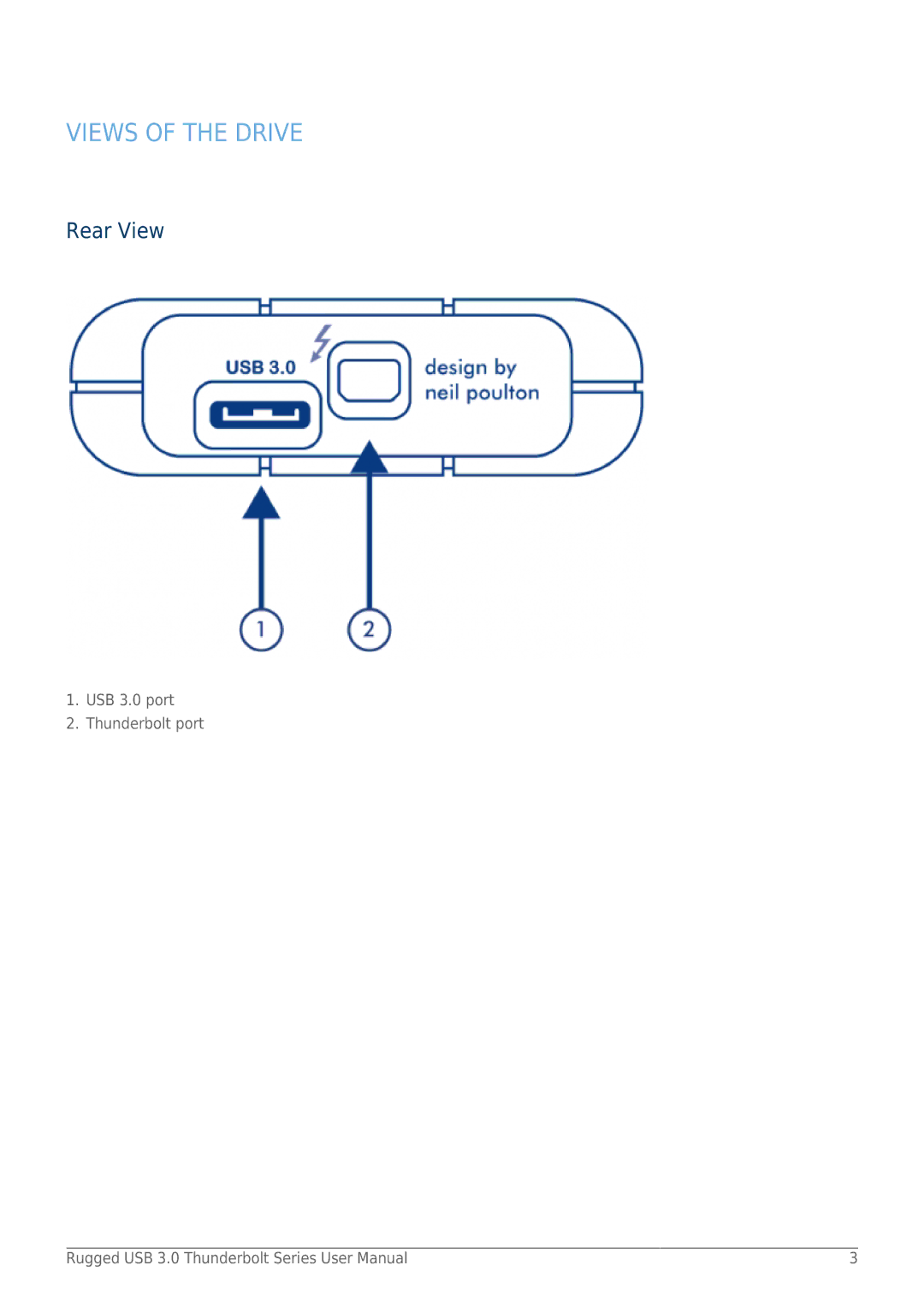 LaCie 9000291 user manual Views of the Drive, Rear View 