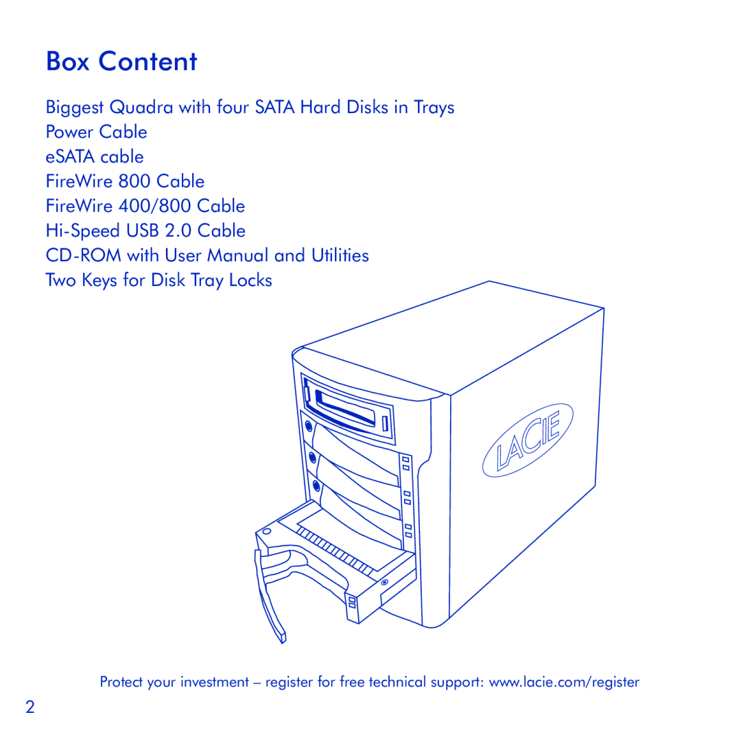 LaCie Biggest Quadra manual Box Content 