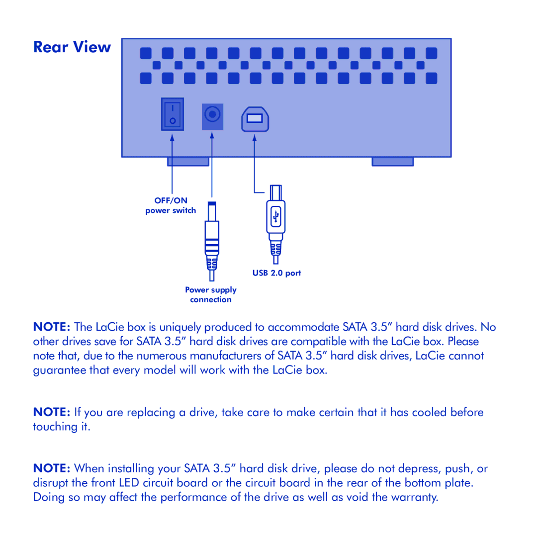 LaCie Box manual Rear View 