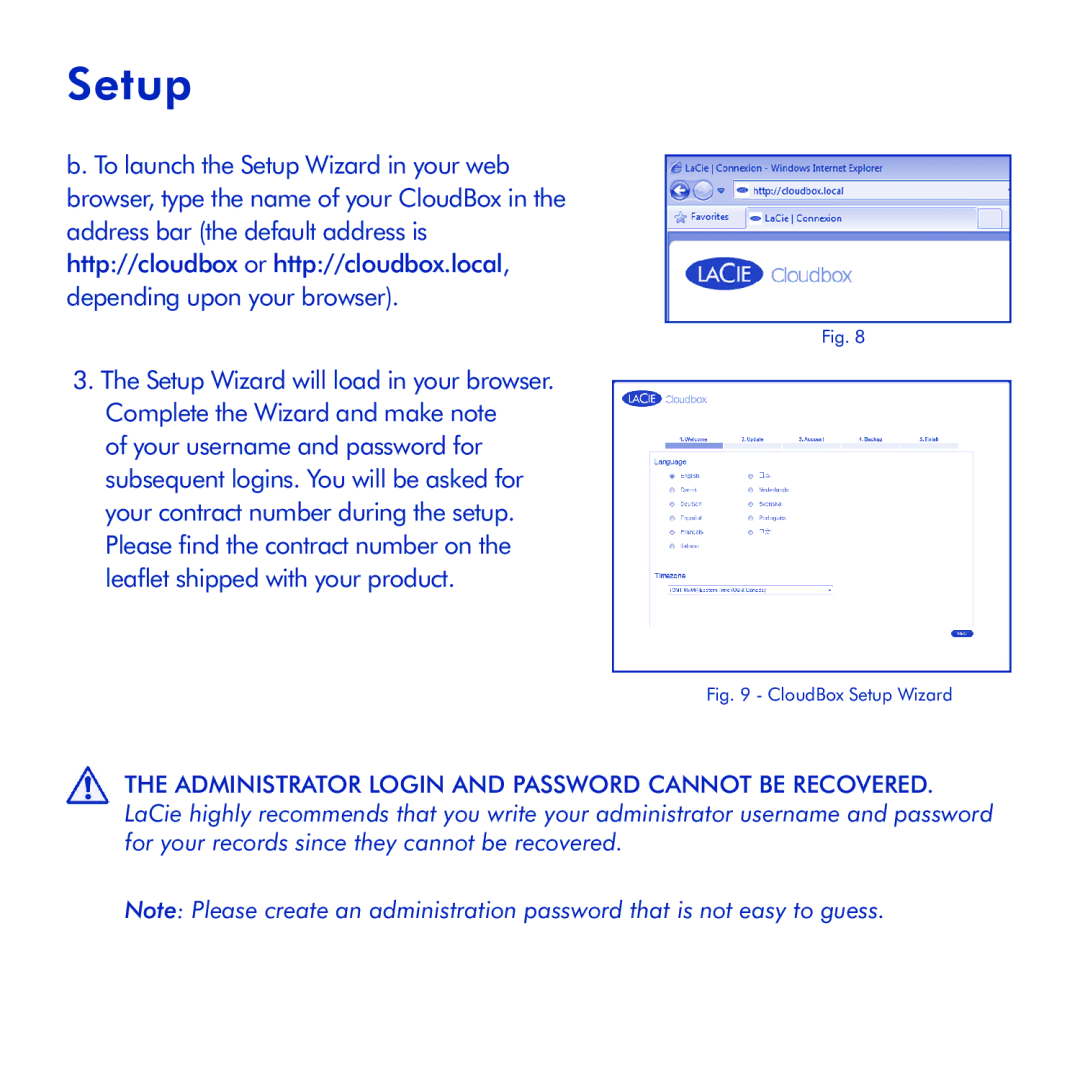 LaCie manual CloudBox Setup Wizard 