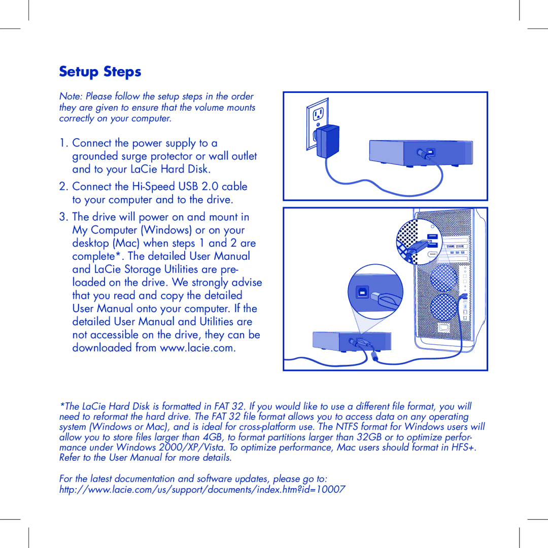 LaCie Computer Drive manual Setup Steps 