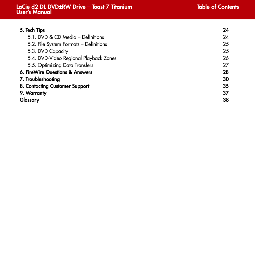 LaCie d2 user manual 