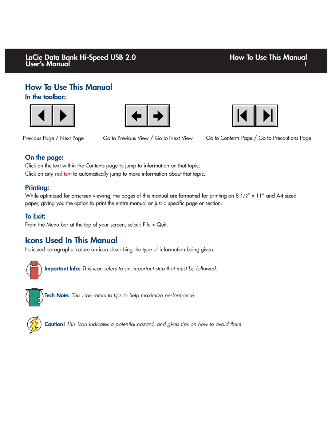 LaCie Databank user manual How To Use This Manual 