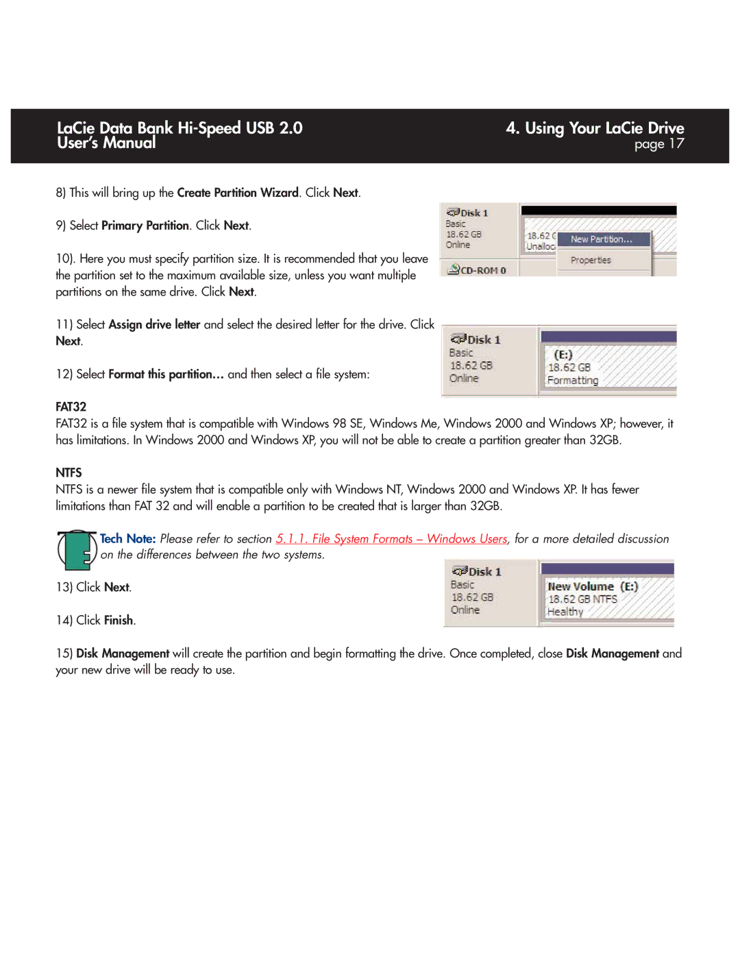 LaCie Databank user manual FAT32 