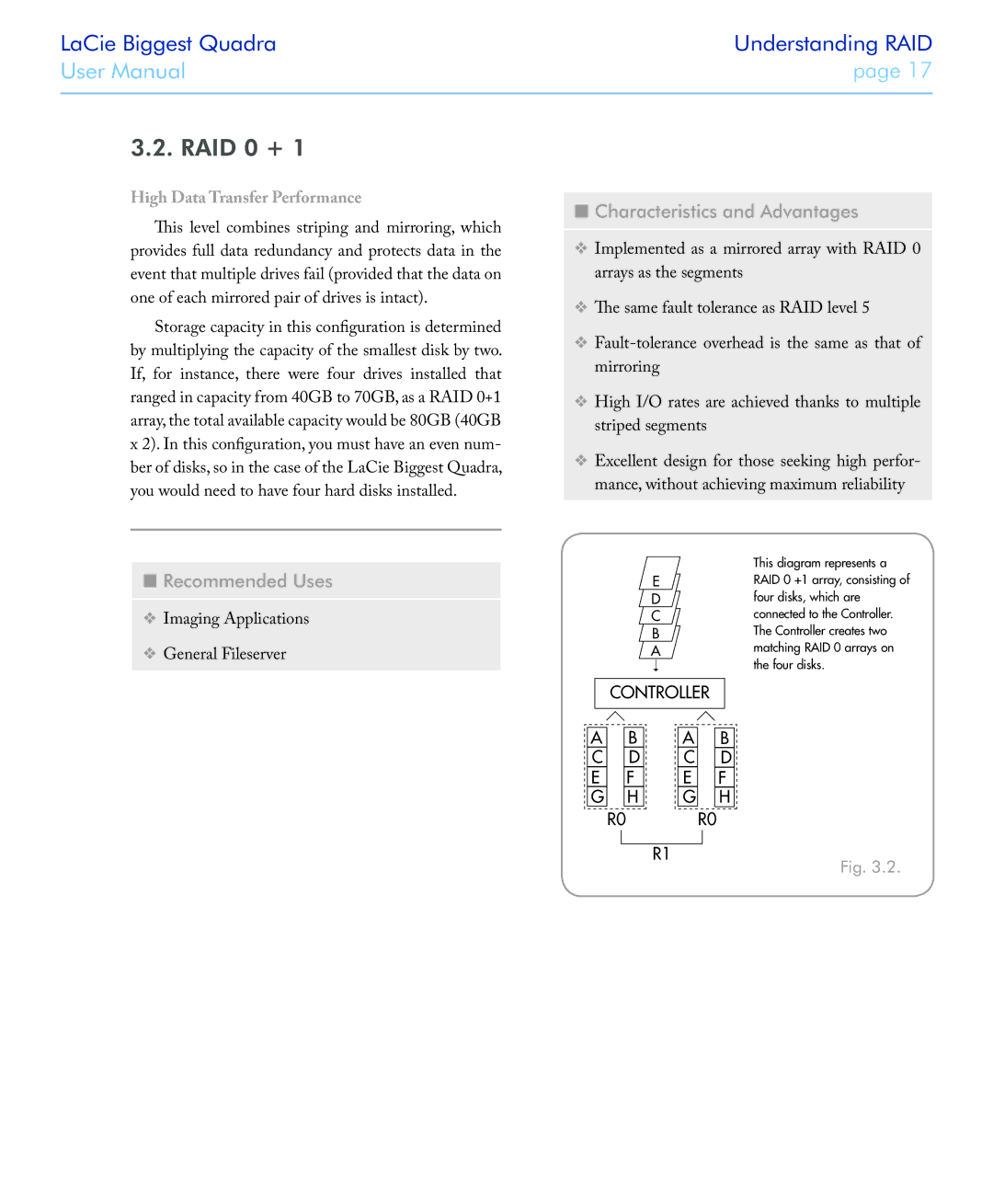 LaCie FIREWIRE 800/400 user manual RAID 0 +, High Data Transfer Performance 