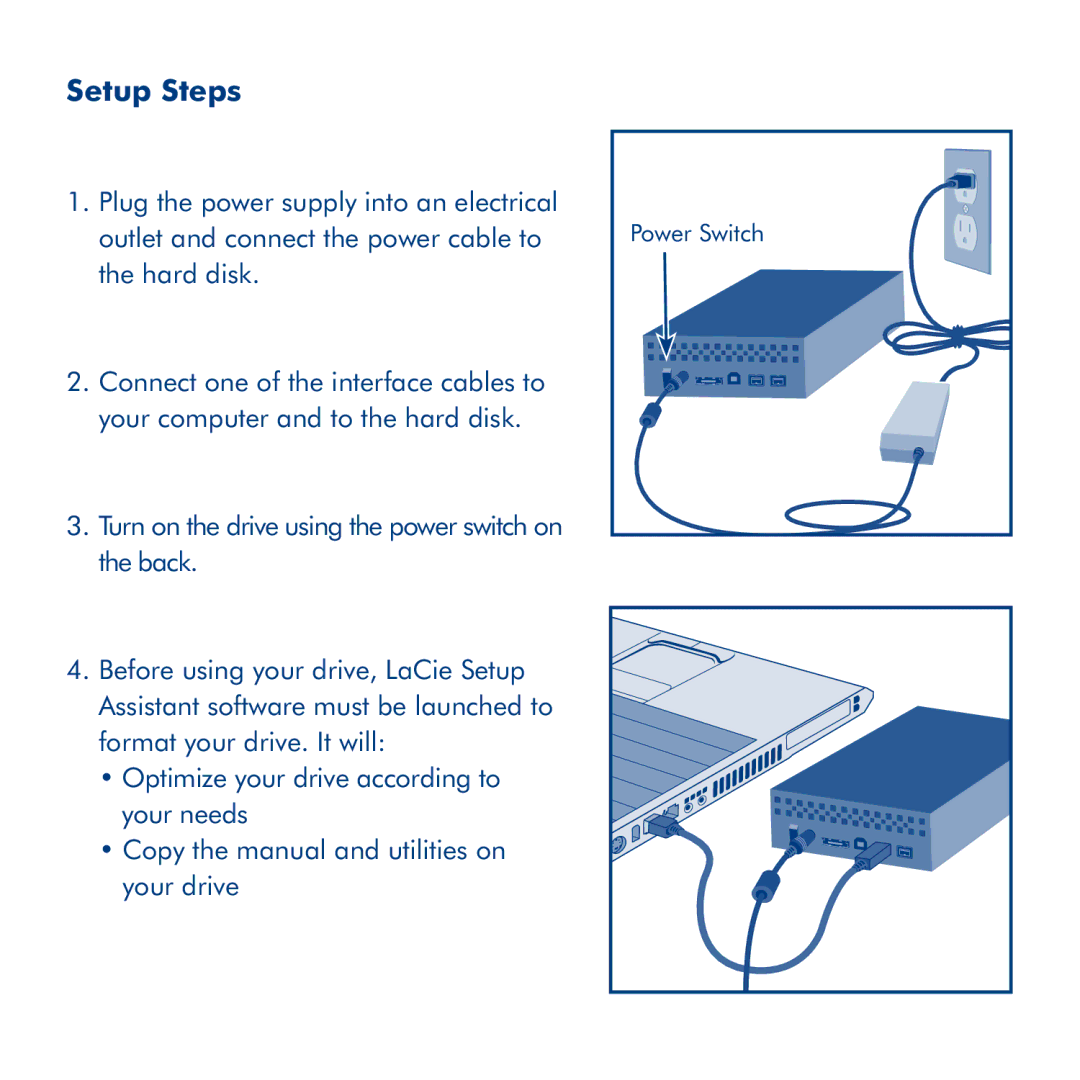 LaCie Hard Disk Quadra manual Setup Steps 