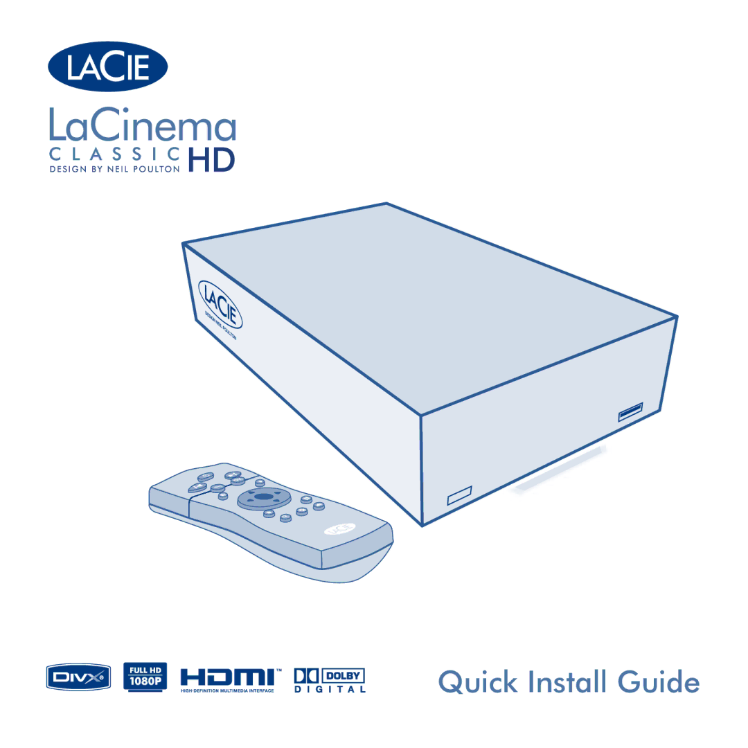 LaCie La Cinema Classic HD manual Quick Install Guide 