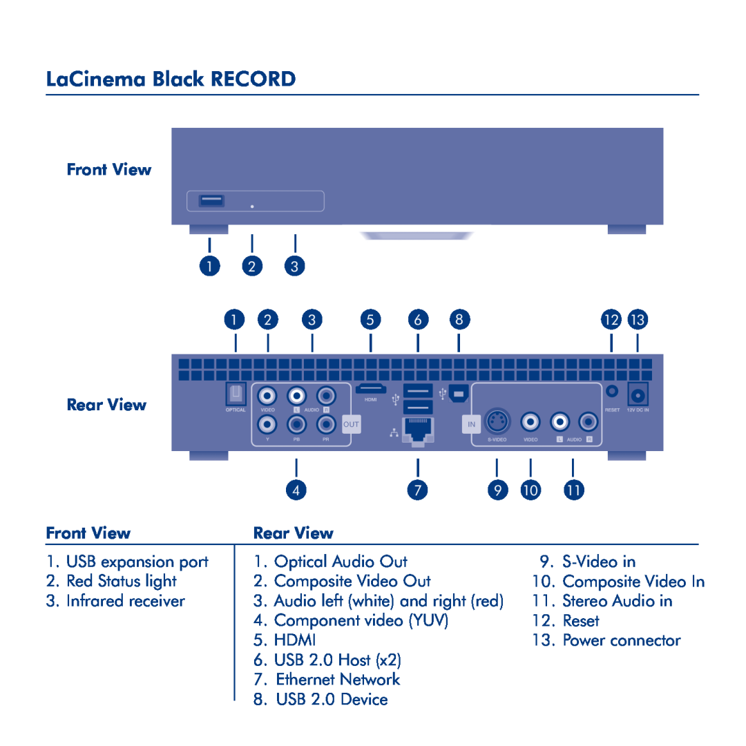 LaCie LaCinema Black Record manual LaCinema Black RECORD 