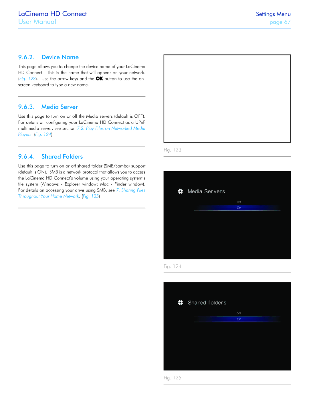 LaCie LaCinema HD Connect user manual Device Name, Media Server 