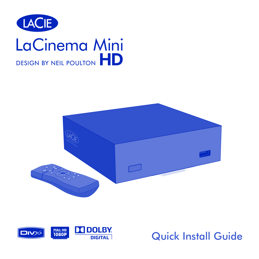 LaCie LaCinema Mini HD manual Quick Install Guide 