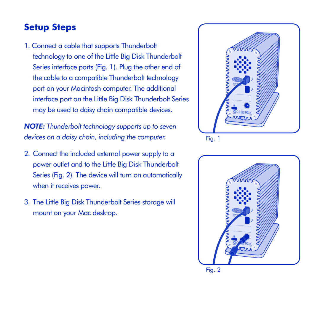 LaCie Little Big Disk Thunderbolt Series manual Setup Steps, Devices on a daisy chain, including the computer 