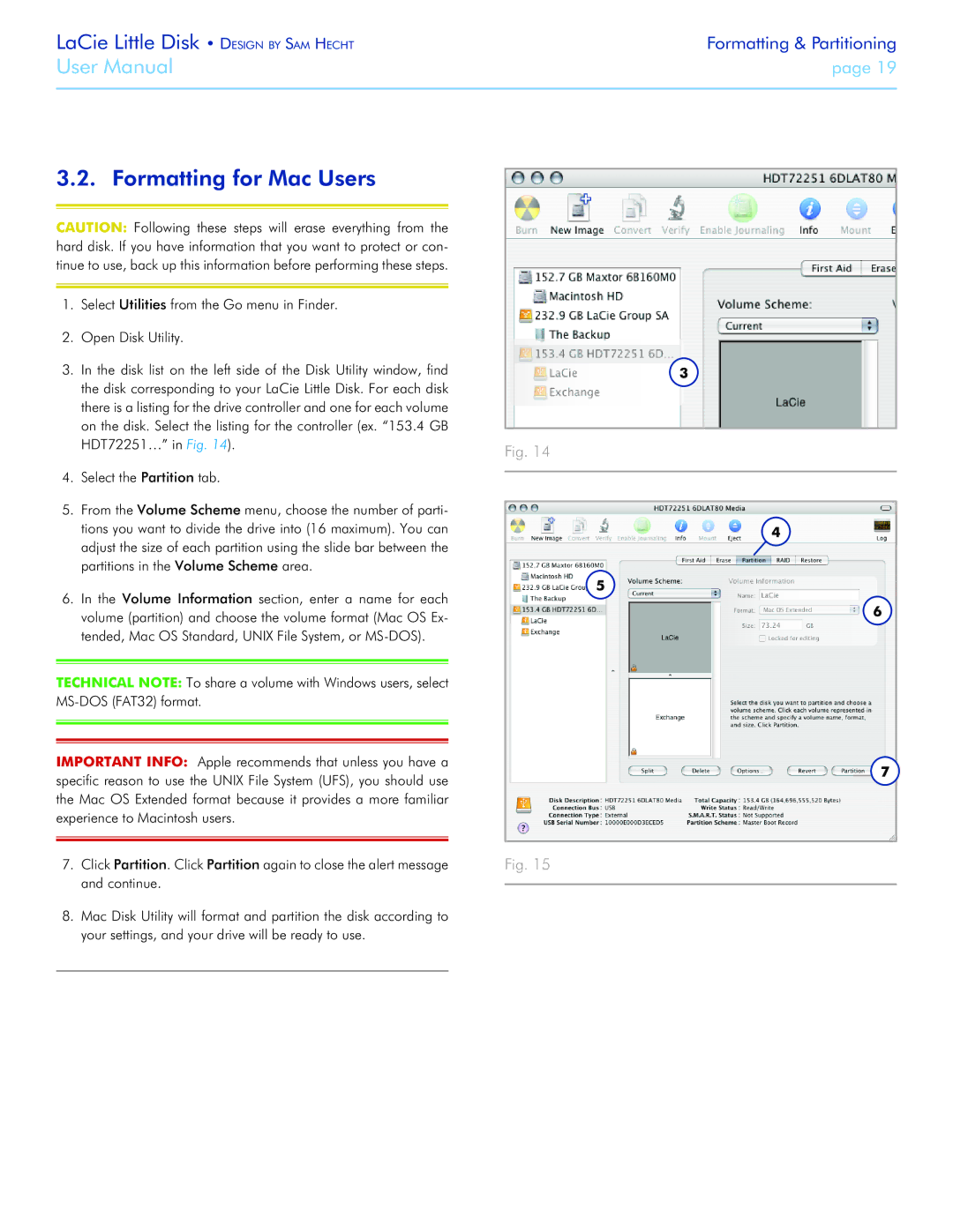 LaCie Little Big Disk manual Formatting for Mac Users 