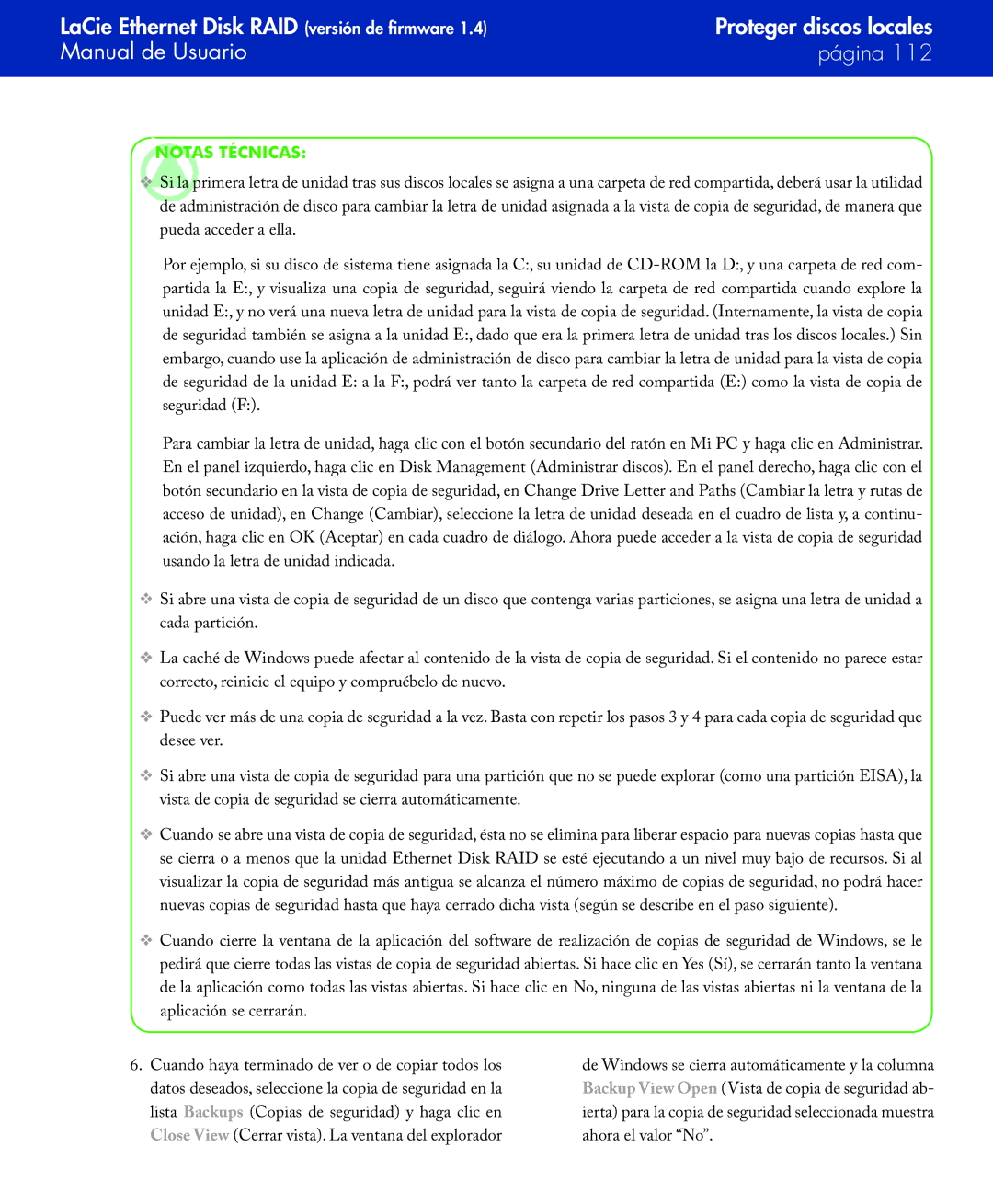 LaCie Network Raid Storage System user manual Notas técnicas 