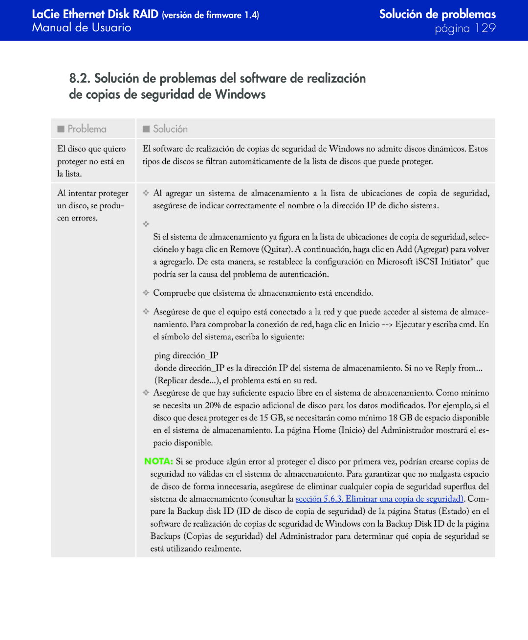 LaCie Network Raid Storage System user manual Podría ser la causa del problema de autenticación 