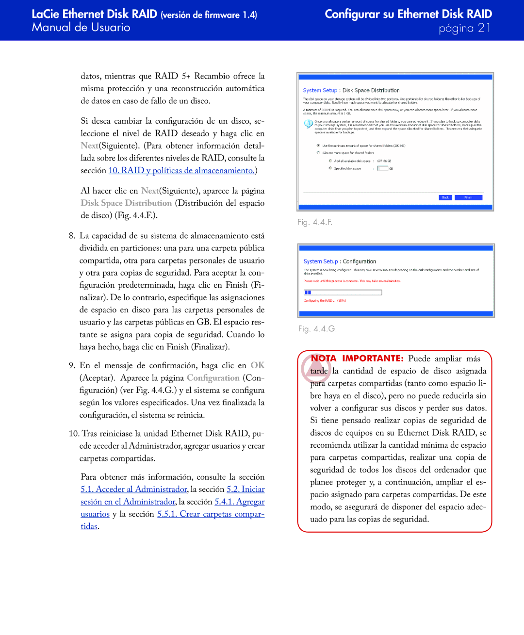 LaCie Network Raid Storage System user manual Configurar su Ethernet Disk RAID página 