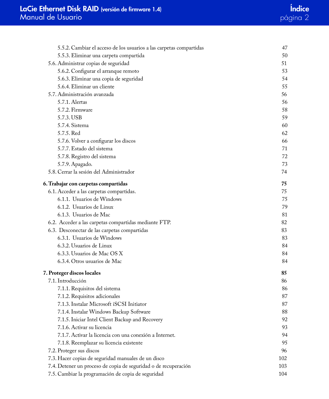 LaCie Network Raid Storage System user manual Trabajar con carpetas compartidas 