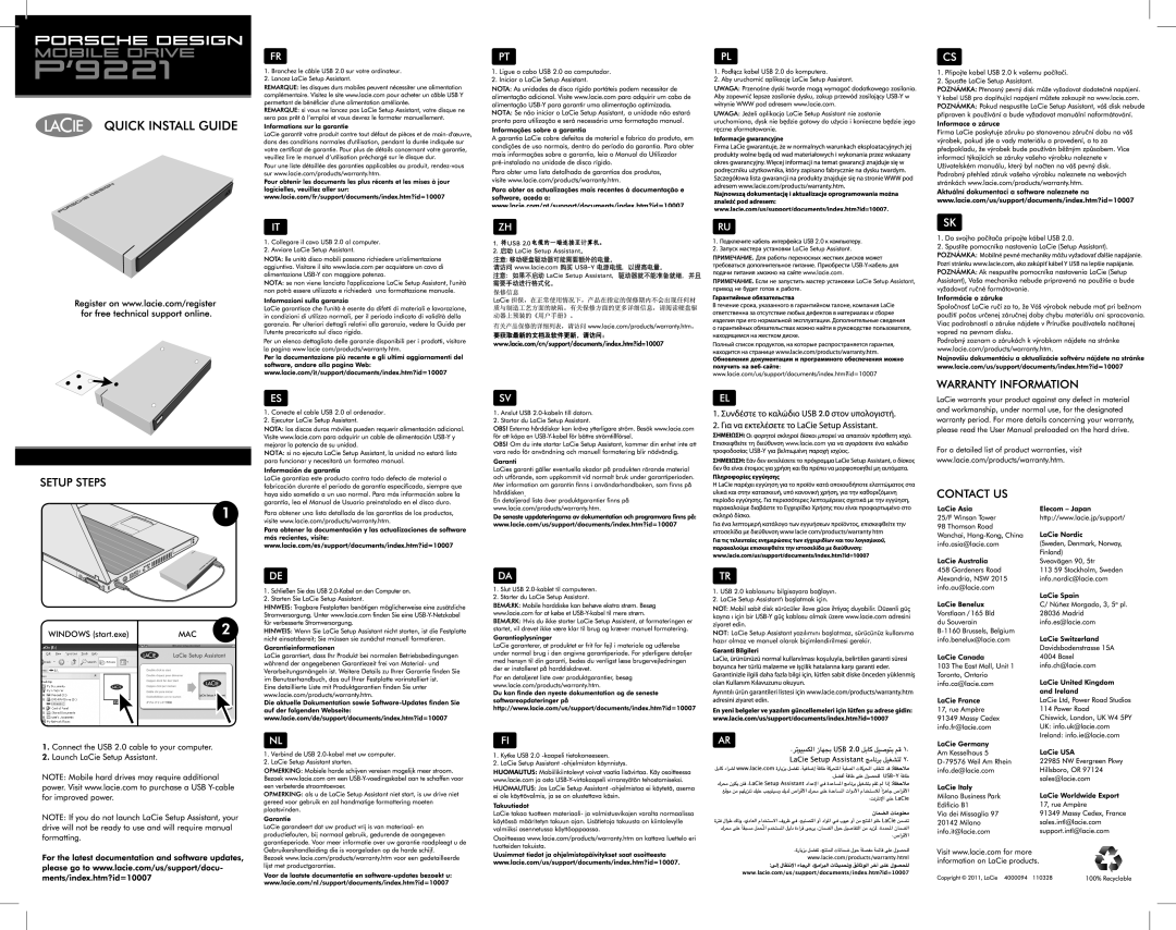 LaCie P'9221 manual Mac 