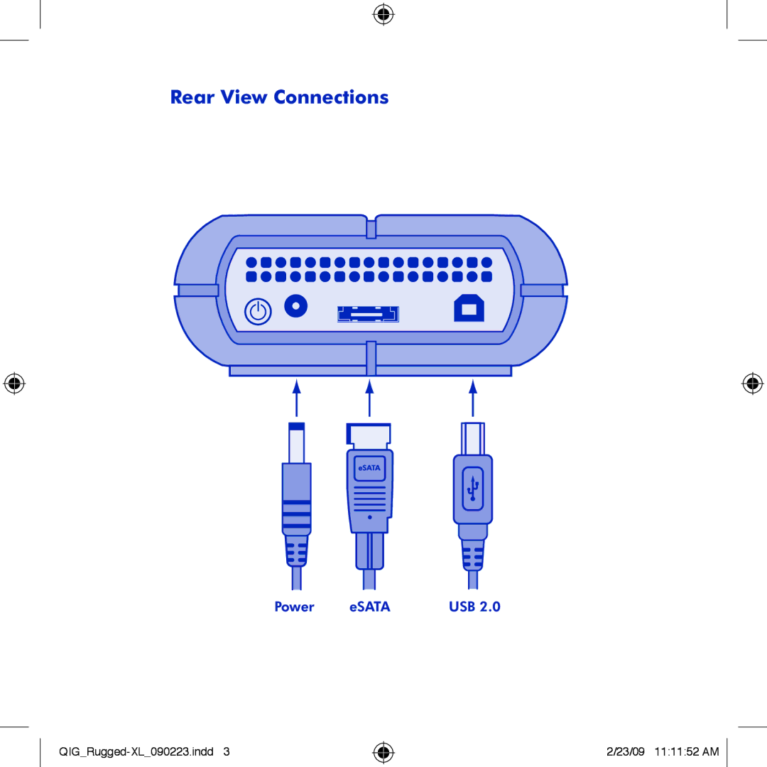 LaCie rugged XL manual Rear View Connections 