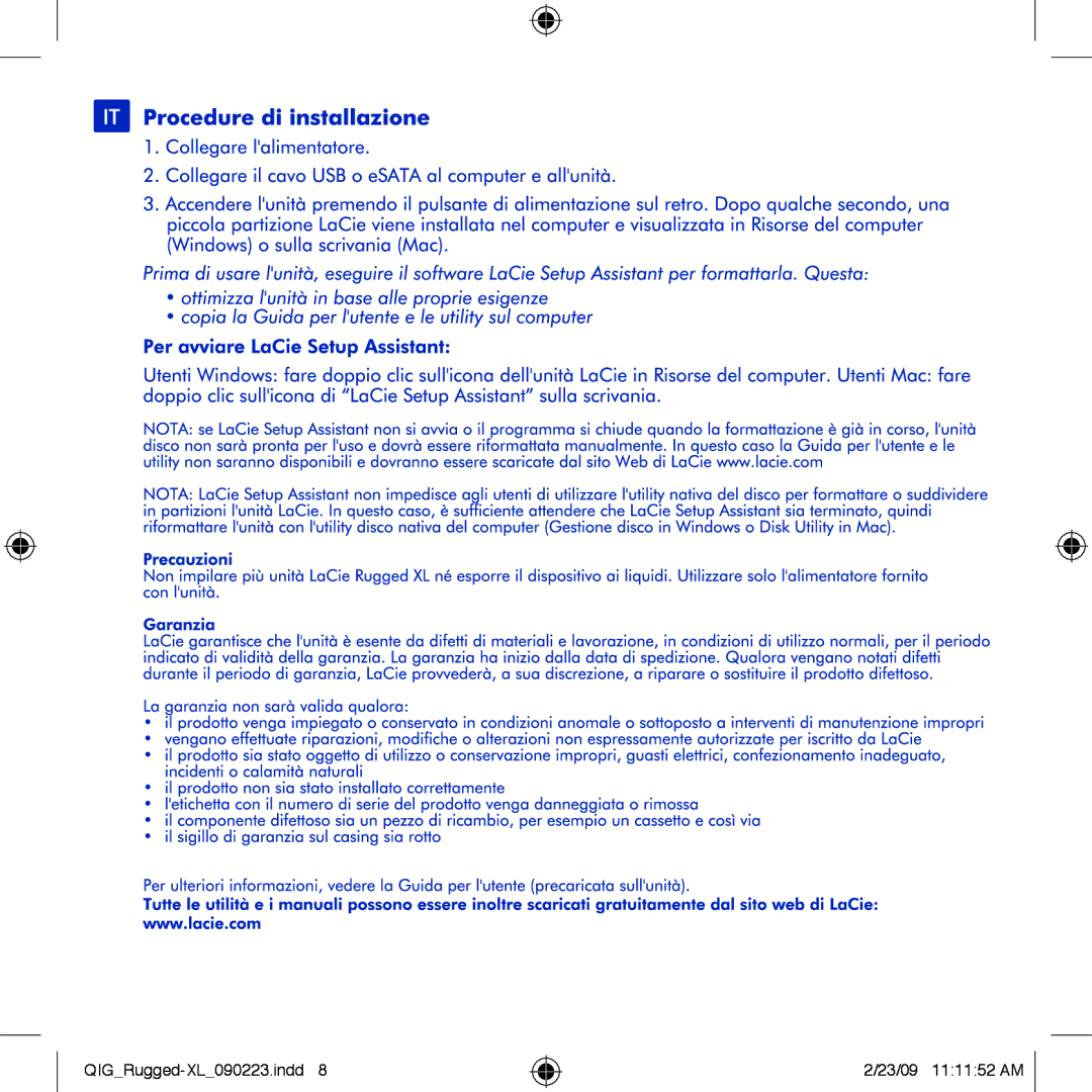 LaCie rugged XL manual QIGRugged-XL090223.indd 23/09 111152 AM 