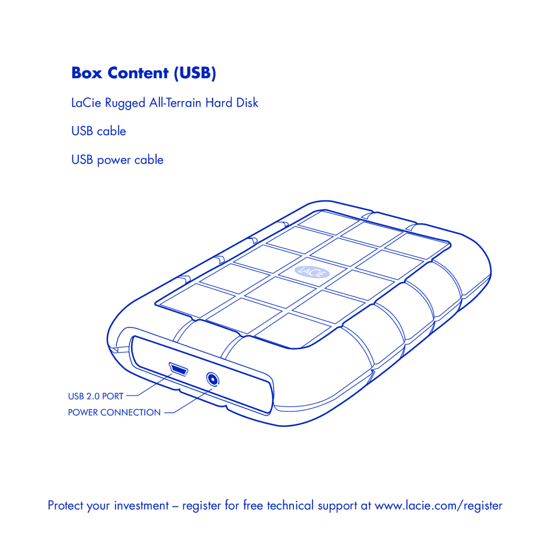 LaCie Rugged manual Box Content USB 