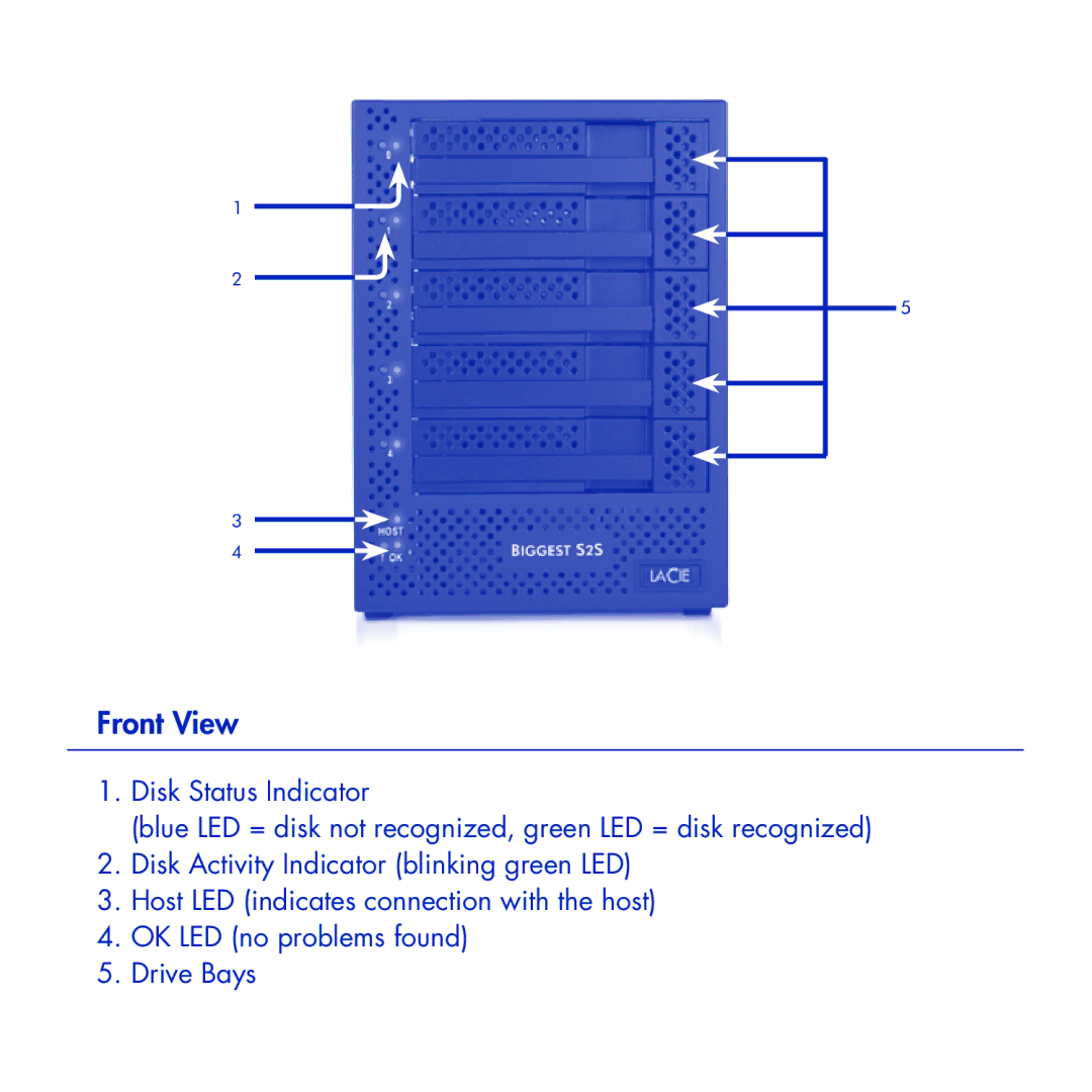 LaCie S2S manual Front View 