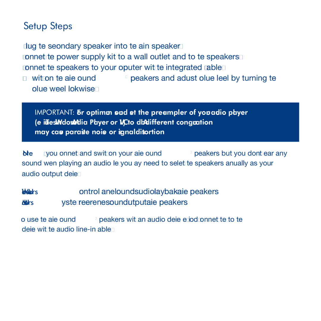 LaCie Sound 2 manual Setup Steps 